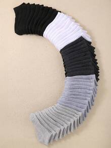 30/15/9//1 Pair Random Solid Color Sports Casual Short Socks, Comfortable And Breathable, Versatile For Sports, Autumn Toddler Girls Clothing Socks - Multicolor - View 6