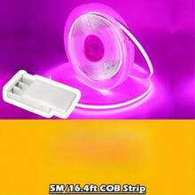 5V Battery Box Connected COB LED Strip, 1USB COB High Density LED Strip - 3 Colors Optional, Dimmable Flexible, Suitable For Under Cabinet, Bedroom, Mirror, Kitchen And Backlight Lighting (Battery Not Included) - Multicolor - View 10