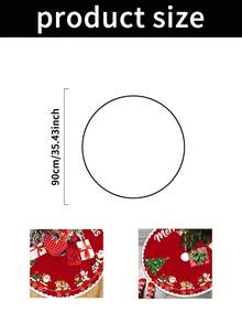 1/100Pcs Christmas Tree Skirt With Christmas Train And Santa Claus Theme, Round Base, Diameter 60/90CM Optional; Suitable For Winter Party And Home Holiday Decoration, Ideal Christmas Tree Accessory. - Multicolor - View 9