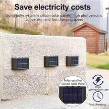 2pcs 4/6/8/10/12/14/16 LED Solar Lights, Waterproof, Suitable For Outdoor Solar Wall Wash Lights, Balcony Decorative Spotlights, Ambient Wall Lamps - Black - View 5