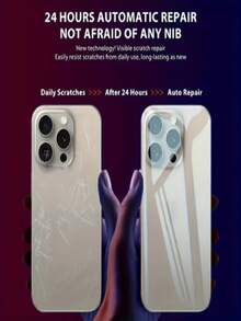 2 Packs Full Coverage Back Hydrogel Film Screen Protector Compatible With IPhone Fold 18 Pro Max 18 Pro 17 16 15 14 13 12 11 16e Plus X XS XS Max XR Mini Anti-Fingerprint, Bubble-Free, Easy To Install, Anti-Scratch - Clear - View 7