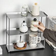 Stainless Steel Multi-Functional Storage Rack - Versatile Storage Shelf For Coffee Cups, Jewelry, Keys, Glasses, Perfume, Cosmetics, And Sundries - 2 Or 3 Tier Display Stand For Bedroom, Living Room, Bathroom, Entryway, Kitchen - Suitable For Home - Silver - View 8