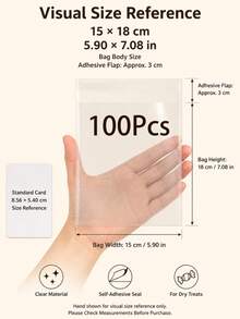 Transparent Multi-Size Self-Sealing Plastic Baking Bags, Reusable Plastic Bags Suitable For Cookies, Candies, Baked Goods, Party Favors Packaging - Multicolor - View 17