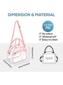 Portable Transparent Pvc Lunch Bag, Large Capacity Lunch Bag, For Office Workers And Students, Travel Storage Bag,Reusable Transparent Snack Storage Bag, Perfect For Outdoor Picnics, Camping And Travel - Multicolor - View 10