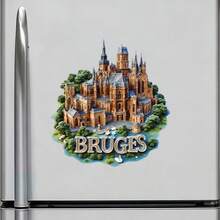 Bruges Gothic Towers And Swan-Swept Canals Magnet Where The Waterways Whisper Medieval Serenity Keepsake For All Metal Surfaces Throughout The Home - A - View 2