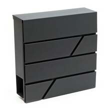 ⭐⭐⭐⭐⭐ LETTERBOX WITH NEWSPAPER COMPARTMENT 2 KEYS MAILBOX RAL 9005 BLACK ⭐⭐⭐⭐⭐- - C - Übersicht 2