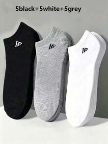30 Pairs Unisex Sports Socks, White/Black/Grey Short Socks, Invisible Socks, Minimalist Fashion, Suitable For Daily Casual Wear (Random Style And Color) Available In 30/20/125/10/5/1 Pairs - Multicolor - View 7