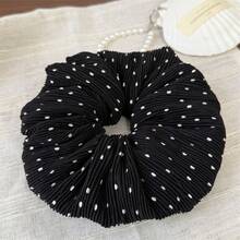 French Gentle Elegant Pleated Polka Dot Scrunchie 2026 Early Autumn New Style Hair Tie Ponytail Bun Hair Accessory - Multicolor - View 10