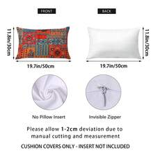 1pc Bohemian Style Colorful Patchwork Pattern Design Home Decor Throw Pillow Cover, Rectangular Peach Skin Velvet Hidden Zipper Single-Sided Printed Cushion Cover, Without Pillow Insert, Suitable For Holiday Party, Living Room, Bedroom Sofa Decoration - Multicolor - View 2