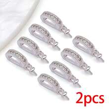2pcs 18K Golden Plated Pendant Bails Rhinestone Fold Over Bead Bails Connector Clasps For Pearl Charm Necklace DIY Jewelry Making Findings - Multicolor - View 21