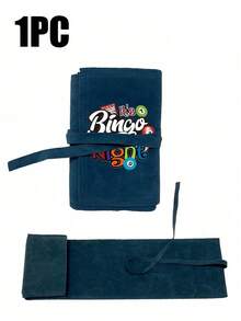 "Bingo Night" Printed Velvet Poker Card Storage Bag - Portable Foldable Card Organizer, Game Card Storage Pouch, Bingo Party Gift Accessory, Suitable For Bingo Games And Board Game Parties, Halloween, Christmas Party, Board Game Essential - Multicolor - View 11