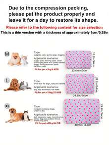Soft And Cute Pet Blanket, Cute Heart Printed Plush Mattress, Reusable Dog And Cat Warm Sleeping Pad That Can Be Washed And Reused - M[60*40cm] - View 2