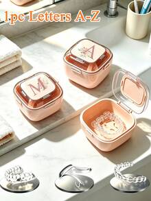10/1pc A‑Z Letter‑Printed Square Dental Retainer Box,Flip‑Top Portable Storage Container Brace Box, Easy‑To‑Clean Denture Bath Case, Invisible Aligner Box, Perfect For Daily, Vacations, Back‑To‑School & All‑Season Oral‑Care Use Brace Box Christmas - Multicolor - View 9