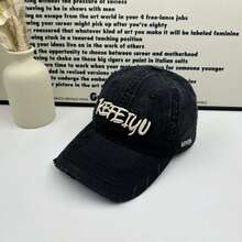 1pc Letter Street Polyester Embroidered Decor American Heavy Embroidery Distressed Baseball Cap Spring Summer New Sun Protection Outdoor Casual Washed Vintage Duck Bill Hat Spring Summer Autumn Winter - A - View 9