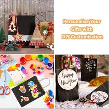 10/25/40pc Black Gift Bags With Sturdy Handles, Reusable Small To Medium Paper Shopping Bags, Suitable For Retail, Birthday Parties, Halloween, Christmas, Handmade Crafts And Gift Wrapping - View 7