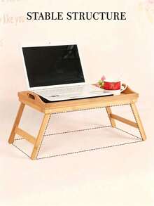 Folding Leg Bedside Tray Table, Bamboo Breakfast Bed Tray. Suitable For Sofas, It Can Be Used As A Breakfast Table In Bed, TV Table, Laptop Tray Or Snack Tray. - Multicolor - View 5