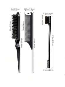 5/1pc Comb Set, Unisex Smooth Back Comb, Plastic Hair Brush/Beard Brush, Styling Comb, Unscented Hairdressing Comb, Edge Control Comb, Wide Horse Tail Design With Wide Pointed Tail Back Comb And Detangling Comb, Convenient For Parting, Styling, Polishing And Smoothing Hair, Creating Smooth Frizz-Free Hairstyle, Suitable For Men And Women, Recommended As Christmas Gift - Multicolor - View 10