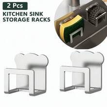 2pcs Kitchen Sink Sponge Holder, Dish Cloth Sponge Drain Rack, Storage Organizer For Kitchen Countertop, Under Sink, Cabinet, Bathroom, RV, Space Saving Multi Purpose Cleaning Tool Holder With Drainage, Practical Christmas Gift Set - Bear-shaped Sponge Holder - View 9