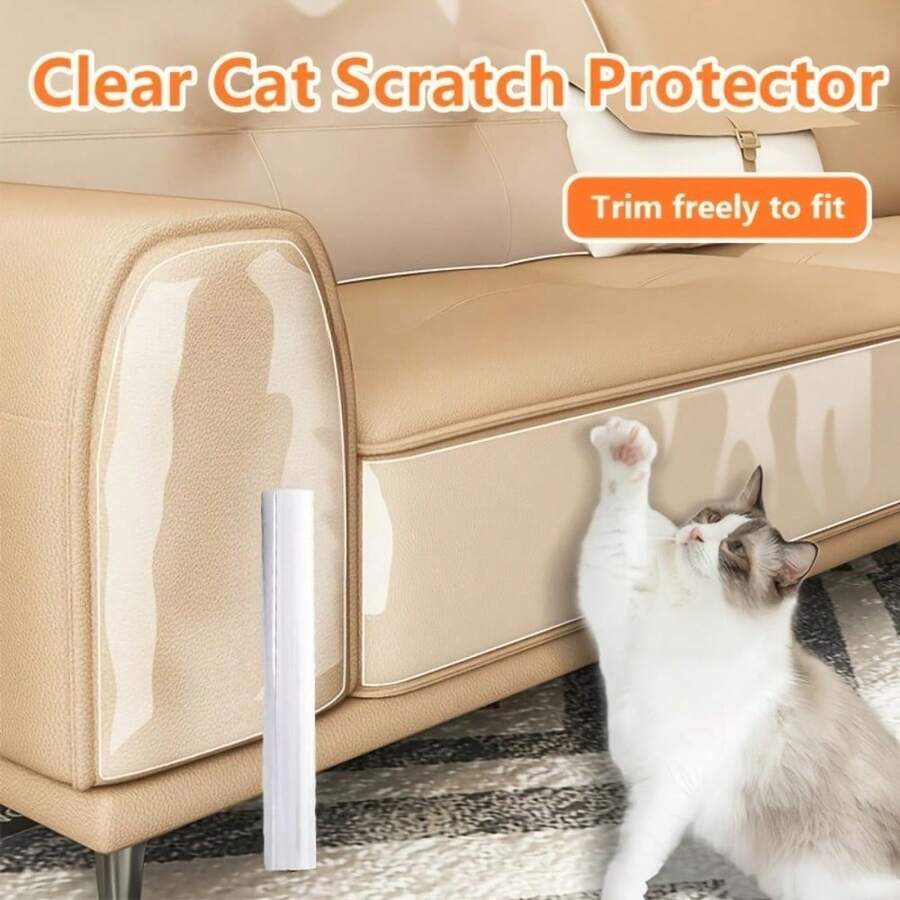 Cat Scratch Film Self-Adhesive, Transparent Sofa Scratch Protection, Anti-Scratch Wall, Furniture Scratch Protection Tape For Sofa Wall Door, Ideal For Furniture Sofa Wall Door Protection(Halloween, Christmas.)