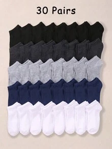 30/15/9//1 Pair Random Solid Color Sports Casual Short Socks, Comfortable And Breathable, Versatile For Sports, Autumn Toddler Girls Clothing Socks - Multicolor - View 1