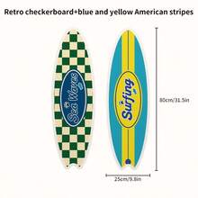 Surfboard Shaped Self-Adhesive Cat Scratching Board, Wall-Mounted Wear-Resistant Non-Shedding Cat Scratching Pad, Furniture Protection Anti-Scratch Wall Protector, Furniture Decor Cat Scratching Toy Pet Supplies - 25*80cm Blue and Yellow American Style Stripes - View 2
