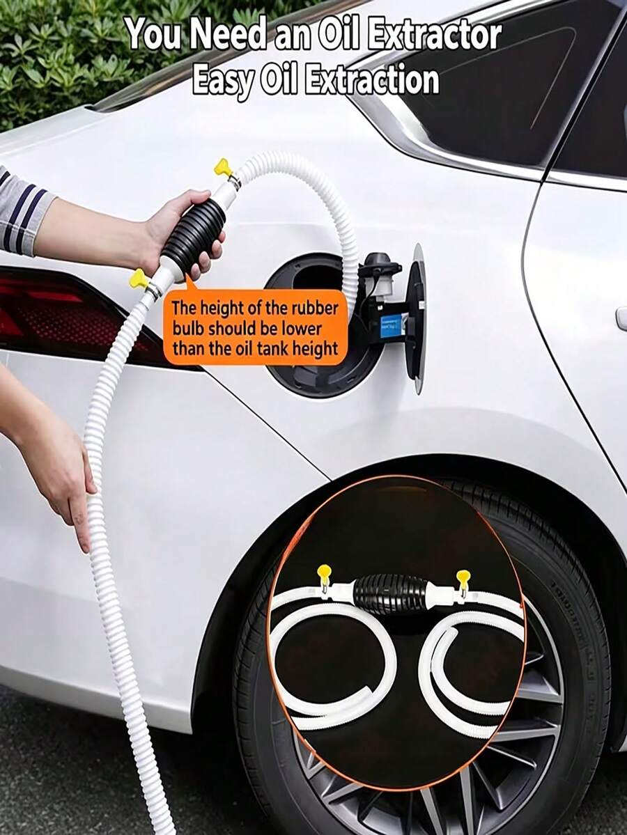 1 Set Portable Siphon Pump, Suitable For Transferring Oil, Water, Fuel And Other Liquids; Fuel Transfer Pump, Oil Suction Pipe, Oil Pump, Water Pump, Liquid Transfer Pump, Vehicle And Motorcycle Maintenance Accessories - General - View 1