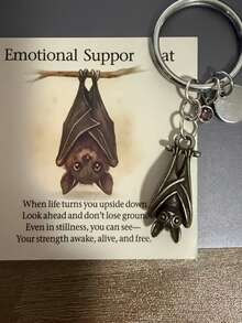1pc Bat Shaped Inspirational Keychain Set, Suitable For Encouragement, Party Favors Or Holiday Gifts, Applicable For Birthday Parties And Various Occasions - Multicolor - View 8