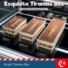 Transparent Acrylic Tiramisu And Cheesecake Baking Mold, Rectangular Open Design Cheese Cake Mousse Square Fixed Mold, With "Tiramisu" Pattern Cake Powdering Aid, Divider Board, Suitable For Various Cakes, Breads And Other Baked Goods Desserts, Perfectly Fits Ladyfingers, Reusable, Perfect For Wedding, Birthday Party, Graduation Ceremony, Holiday Event Party Cake Decoration, Perfect Gift For Baking Enthusiasts - Multicolor - View 10