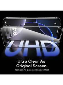 3pcs 9D Full Coverage Tempered Glass Screen Protector - Compatible With IPhone Ultra, 18 Pro Max, 18 Pro, 17 Pro Max, 16 Pro Max, 16e, 15, 14 Plus, 13, 12, 11 Pro Max, X, XS MAX, XR | High Definition Transparent, Scratch-Resistant, Bubble-Free Installation, Compatible With Phone Cases, High-Quality Glass Protection, Smooth Surface, Anti-Glare, Premium Accessories - Clear - View 2