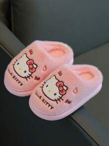 Hello Kitty Autumn/Winter Children's Indoor Slippers, Girls' Fashion Cartoon Cute Pattern Comfortable Warm Floor Slippers - Pink - View 12
