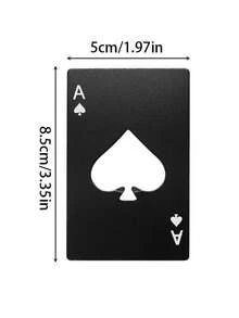 1 buah - Pembuka Botol Kartu Poker Ace Of Spades, Pembuka Botol Kaleng Soda, Pembuka Kaleng Kartu Stainless Steel - Hitam dan Putih - View 6
