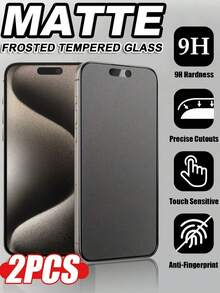 ZYONS 2 buah Pelindung Layar Kaca Tempered Matte HD Layar Penuh 2.5D Anti-Sidik Jari Kompatibel dengan Apple X/XR/11/12/13/14/15/16/16e/17/17 Air/17 Pro/17 Pro Max/18 Pro Max/18 Pro/Fold/Ultra Semua Seri - Clear - View 30