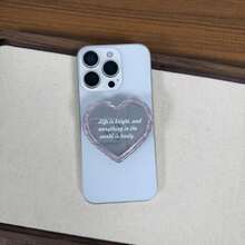 Minimalist Mirror Heart-Shaped Phone Adhesive Stand, Compatible With All Phones, Desktop Stand - Multicolor - View 7