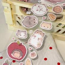 35cm/Loop Cute Little Mouse Hamster Die Cut Dispensing Sticker DIY Deco Card Journal Scrapbooking Photo Card Phone Case Collage Supply - Black - View 1