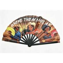 1pc Cute Cartoon Illustration Folding Fan, Large Size Fan Bone, Student Daily Portable Cooling Decorative Handheld Fan - Multicolor - View 9