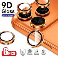 XINHONGYU 6件組防刮超清晰強化玻璃相機鏡頭保護貼，適用於 iPhone 17 Pro Max/17 Pro/17 Air/17、16 (6.1 吋) 與 16 Plus (6.7 吋)，9H 強化玻璃金屬環保護貼，高畫質透明，相容 iPhone 15 Pro Max、14 Plus、13、12、11、15 Pro、15 Plus、14 Pro，完美貼合 - 橘色 - 查看 37