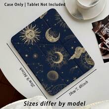 1pc Tablet Protective Case With Stand, Star, Moon, Sun Pattern, Suitable For Honor 8/9/10/X8/X8A/X9/X8Pro/X9Pro/ MatePad Se 11 Inch/MatePad 11 Inch/11.5 Inch, MatePad Pro/, Apple 10th/11th Generation 2025 (A16) - Style 3 - View 3