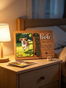 Personalized Custom Pet Memorial Plaque With Photo & Collar Clip, Engraved Name/Life Years/Quote, Wooden Base, Photo Slot, Collar Holder – Perfect For Home Decoration, Keepsake Gift For Pet Lovers (Dog/Cat Owners) - Multicolor - View 7