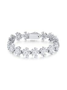 Luxury Moissanite Tennis Bracelet 925 Sterling Silver Secure Clasp Design Sparkling Bracelet Wedding Birthday Gift For Women - Silver - View 13