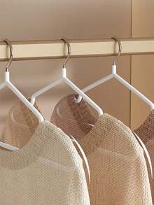 20/30/50 Household Clothes Hangers With Angle-Free, Non-Slip Hanging, Anti-Curvature Coated Drying Rack - Black - View 8