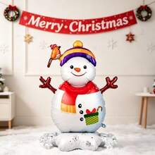 1pc 62" Standing Snowman Shaped Balloon, Suitable For Christmas Party Atmosphere Decoration, Party Event Gift Prop, Indoor And Outdoor Room Decoration - View 3