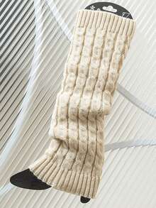 1 Pair Fashion Patterned Long Leg Warmers, Simple Knitted Warm Leg Warmers, Suitable For Spring, Autumn And Winter Wear - Multicolor - View 12
