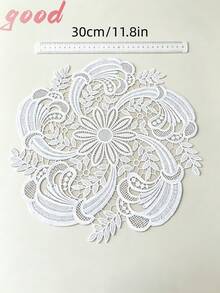 1件裝奢華蕾絲刺繡圓形桌巾,布製餐墊/杯墊/花瓶墊/燈墊,適用於居家廚房檯面裝飾 - 彩色 - 查看 5