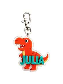 3D Acrylic Keychain Personalized Dinosaur, Backpack Tag, Back To School Gift For Kids, Custom Name Charm Dino Boys Girls - Multicolor - View 12