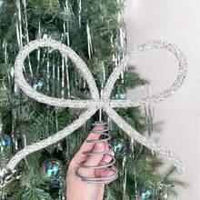 1Pc Christmas Decorations - Christmas Decor - Gold Glass Rhinestone Bow Tree Topper - Xmas Holiday Tree Top Decoration For Indoor Outdoor Home Room Party - Multicolor - View 14