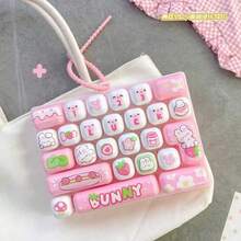 Stress Relief 26-Key Keyboard Keychain Pendant, Student Backpack Decoration - Birthday Gift - Holiday Gift - Multi-color - Random Style 1pcs - View 4
