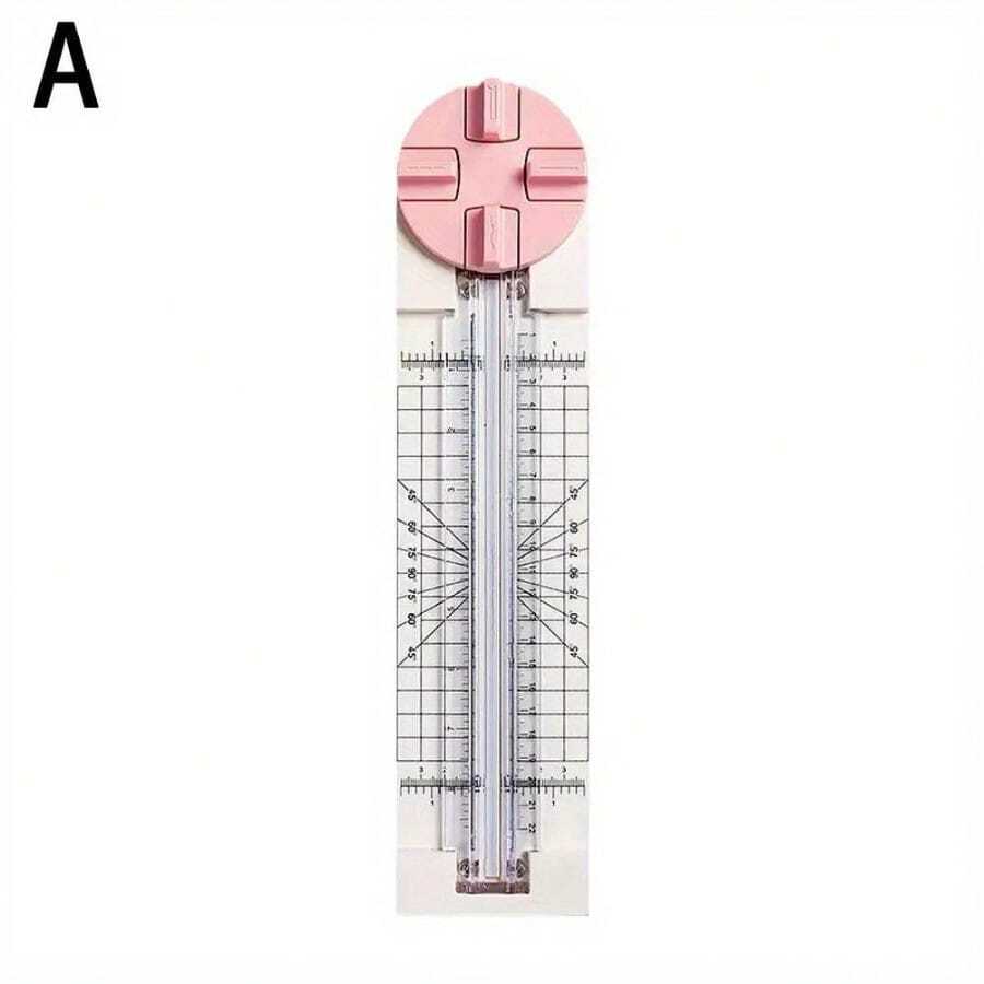 1 Pcs 4 In 1 Paper Cutter ID Photo Hand Account Art Office Paper Crafts Home Cutter Plastic Paper Small Cutter Multifunctional J7I2 - Pink - View 1