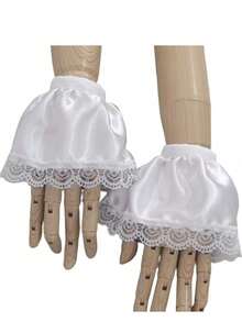 1 Set Vintage Lace Court Style Pleated Fake Collar & Fake Sleeve Set - Multicolor - View 3