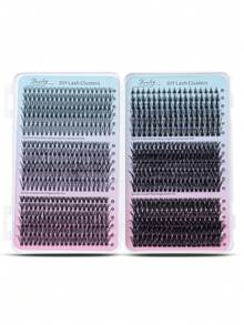 6-Piece 1-Set D Curl Cluster False Eyelashes Kit, Includes Glue (Bonding & Sealing), Remover, Tweezers, Mixed Styles, Suitable For Beginners DIY Home Use, Applicable For Wedding/Daily/Travel/Gift, Single Cluster False Eyelashes - Baby Blue - View 17