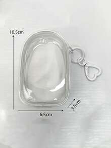 2pcs Transparent Zipper Dust-Proof Storage Bags With Hooks, Suitable For Displaying Mini Models, Heart-Shaped Keychains And Bag Charms, Easy To Carry And Collect - Multicolor - View 8